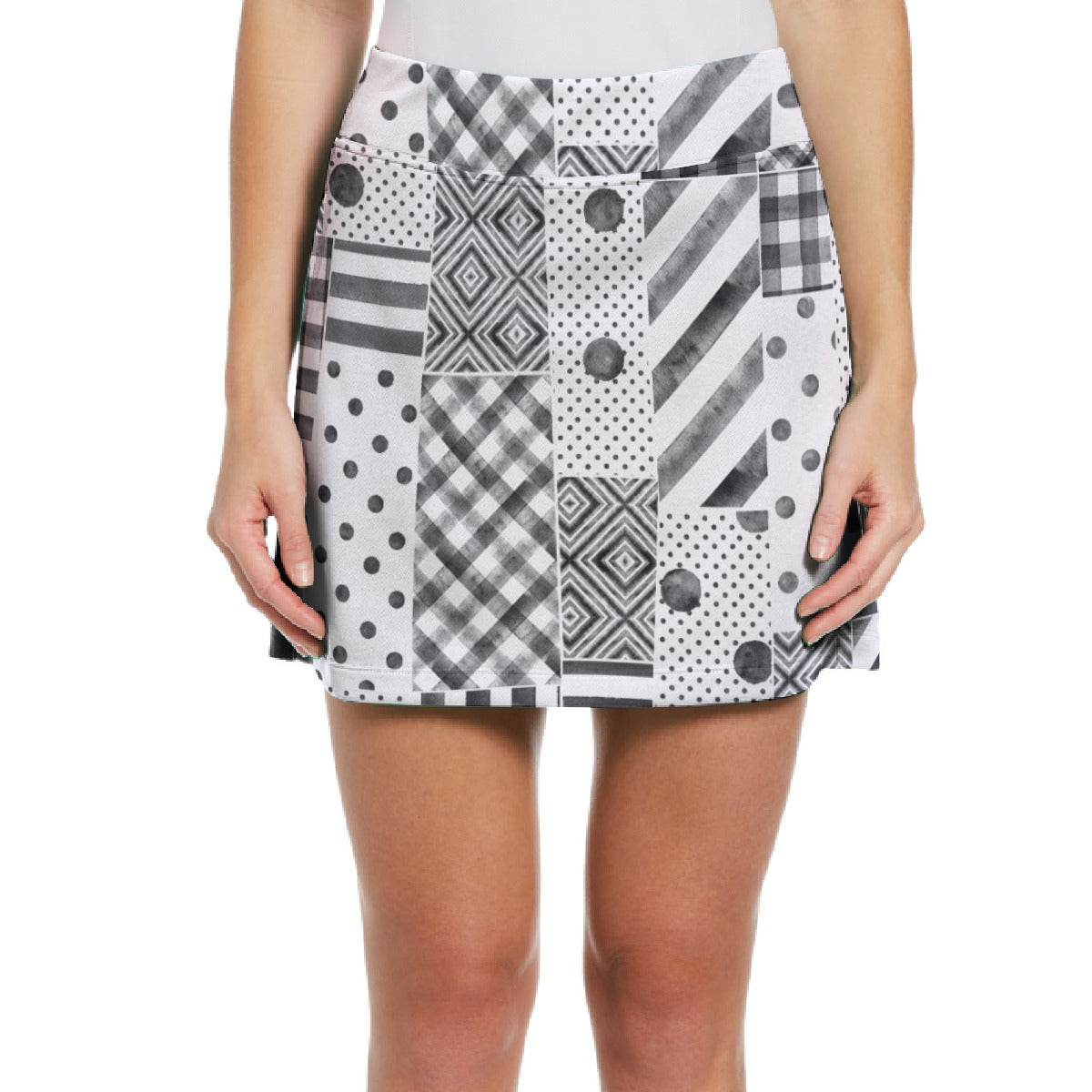 Dizzy Pickle Heidi BKW Patches Women's 17" Performance Pickleball Skort and Inner Shorts