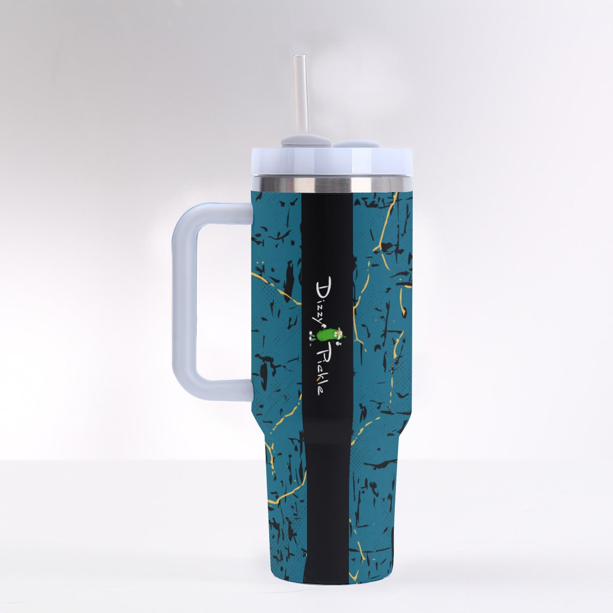 Dizzy Pickle Lynne Turquoise 40 oz. Mega Pickleball Insulated Tumbler with Handle