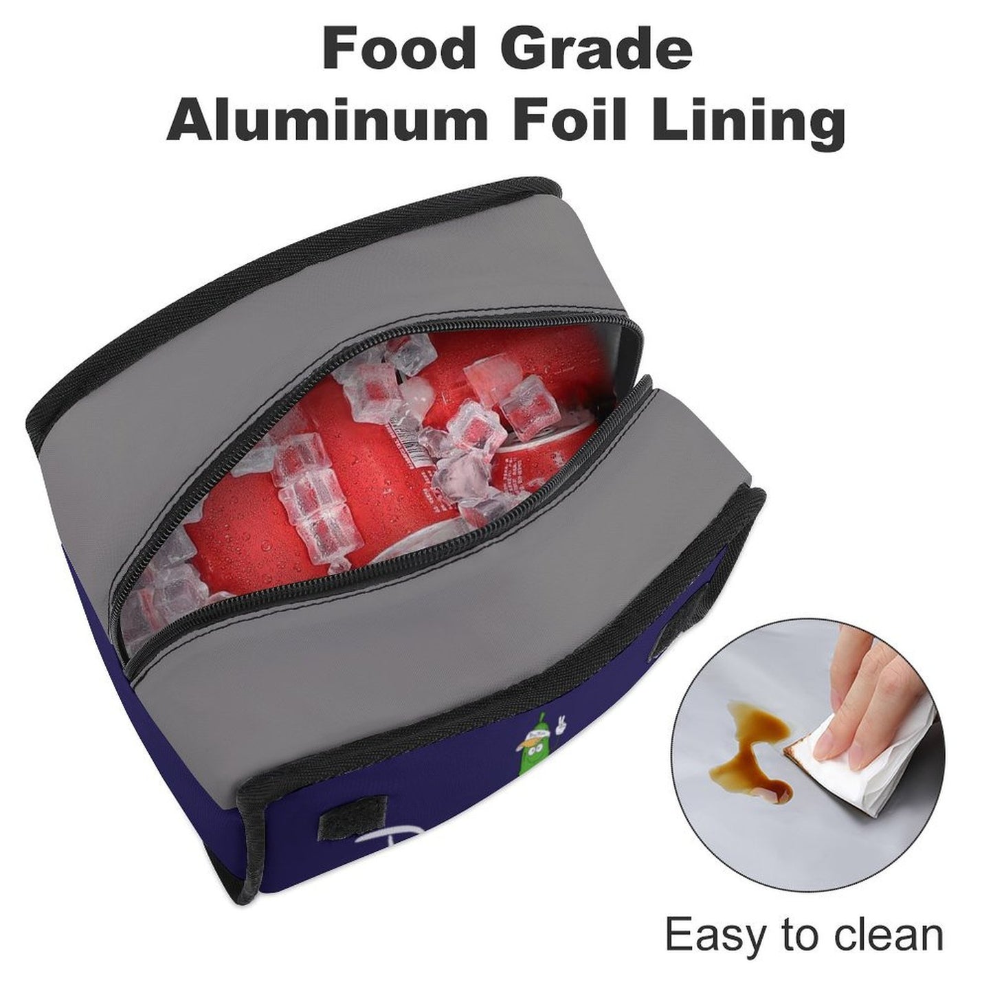 Custom Flip Top Insulated Lunch Bag Thermal Cooler Tote With Handle