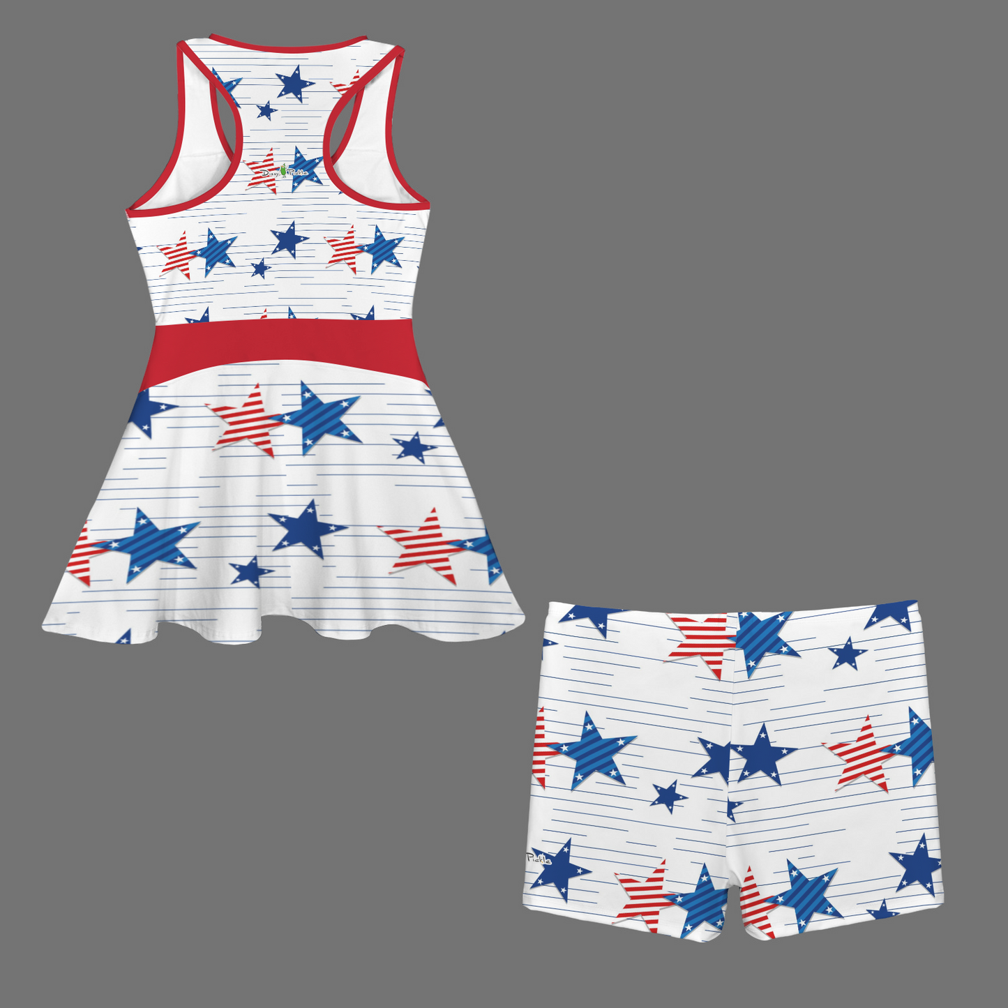 Dizzy Pickle Women's Razor Back Front Zip 2-in-1 Tank Dress and Shorts