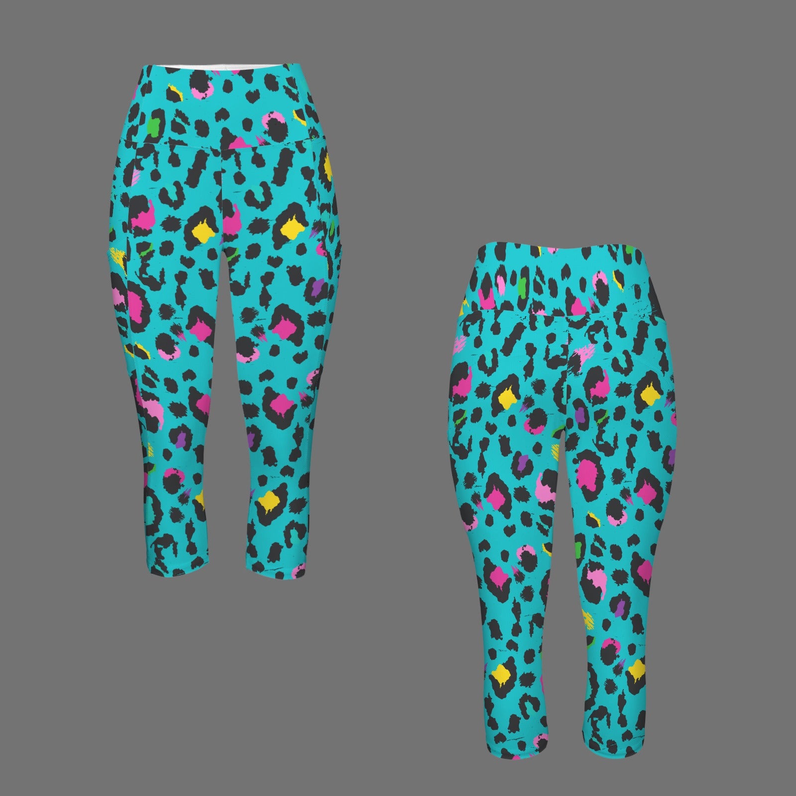 Dizzy Pickle Amber Cool Teal Women's Pickleball Capri Leggings with Side Pockets