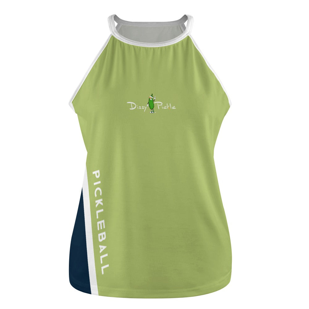 Dizzy Pickle Performance DS Women's Pickleball Sleeveless Crew Neck Vest Olive Green Navy Blue