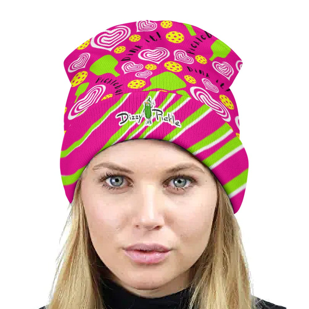 Dizzy Pickle Dinking Diva Hearts PG One-Size Knitted Beanie