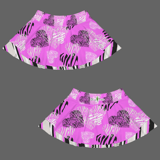 Dizzy Pickle Shelley Pink Hearts Women's Double Hem Pickleball Skort