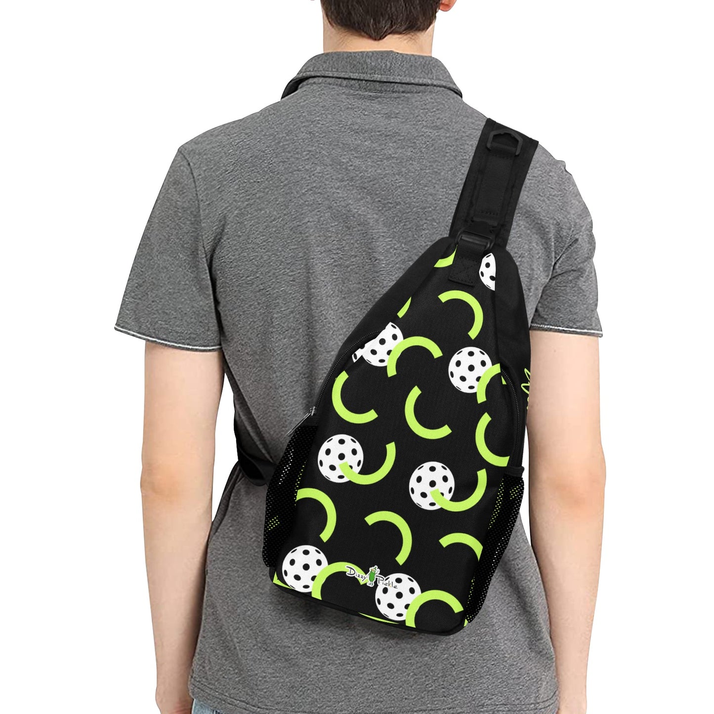 Dizzy Pickle Believe Black Pickleball Grab-N-Go Crossbody Casual Chest Bag