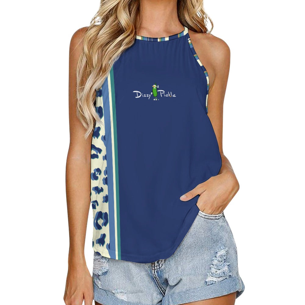 Dizzy Pickle Anne Leopard Print Women's Pickleball Crew Neck Vest