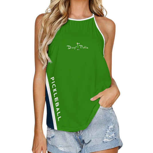 Dizzy Pickle Performance DS Women's Pickleball Sleeveless Crew Neck Vest Green Navy Blue