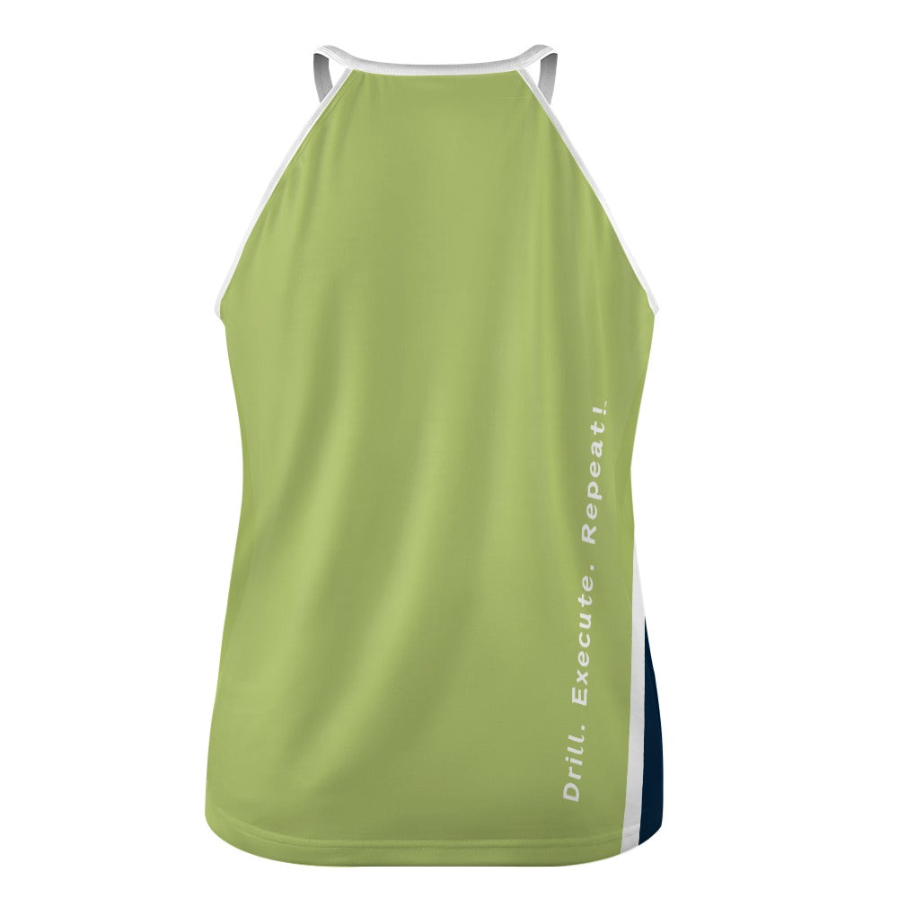 Dizzy Pickle Performance DS Women's Pickleball Sleeveless Crew Neck Vest Olive Green Navy Blue