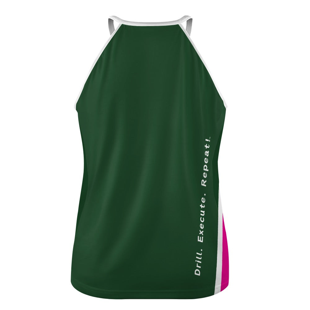 Dizzy Pickle Performance DS Women's Pickleball Sleeveless Crew Neck Vest Pine Green Fuchsia