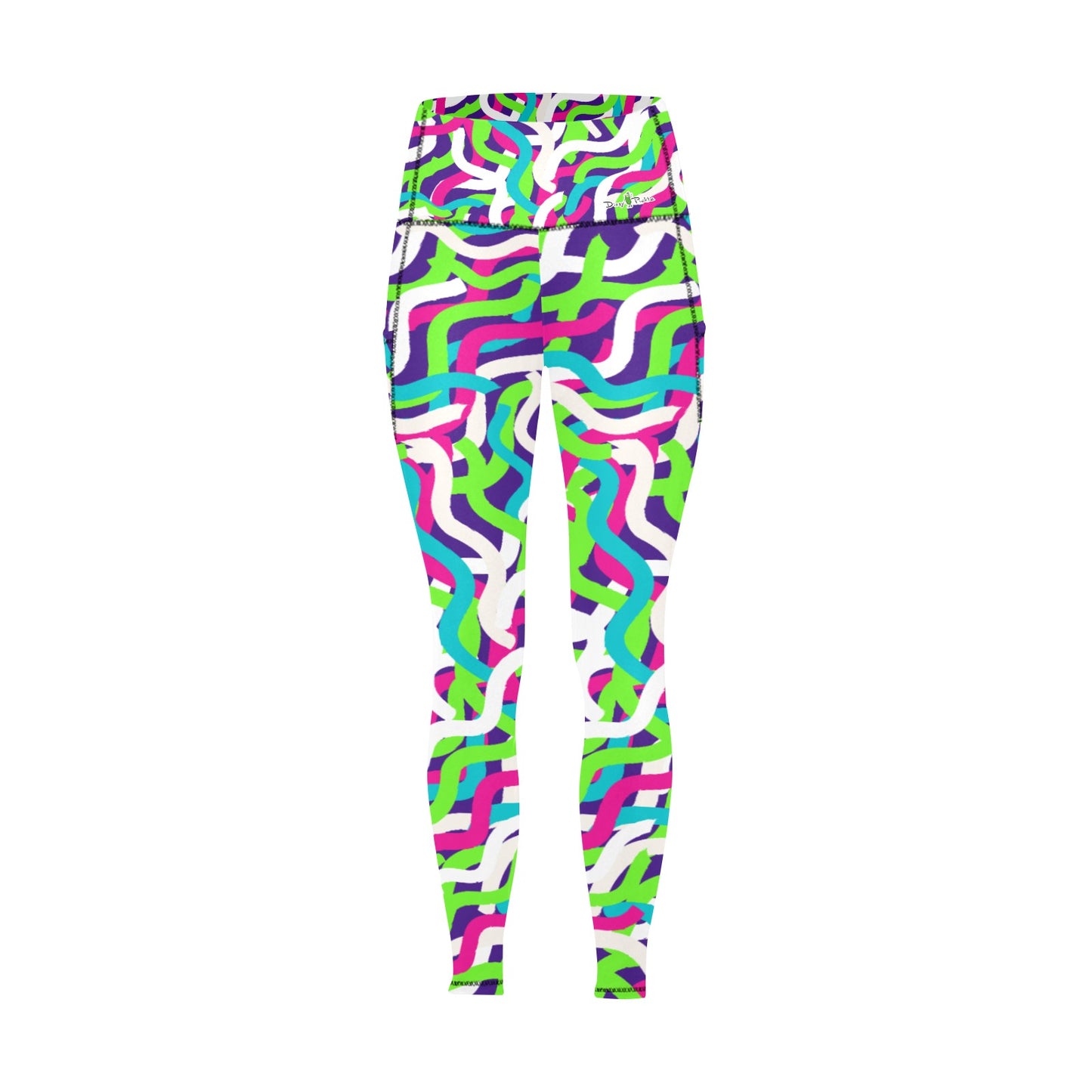 Dizzy Pickle Diana Wiggles Women's Pickleball Performance Leggings (Ankle Length, High-Waisted, & Two Side Pockets)