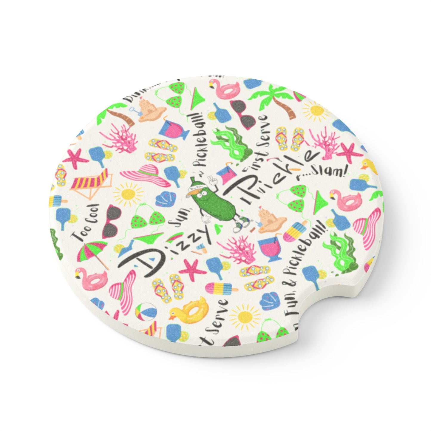 Dizzy Pickle Julie Soapstone Car Coaster