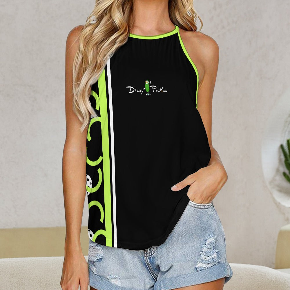 Dizzy Pickle Believe Black Women's Pickleball Crew Neck Vest