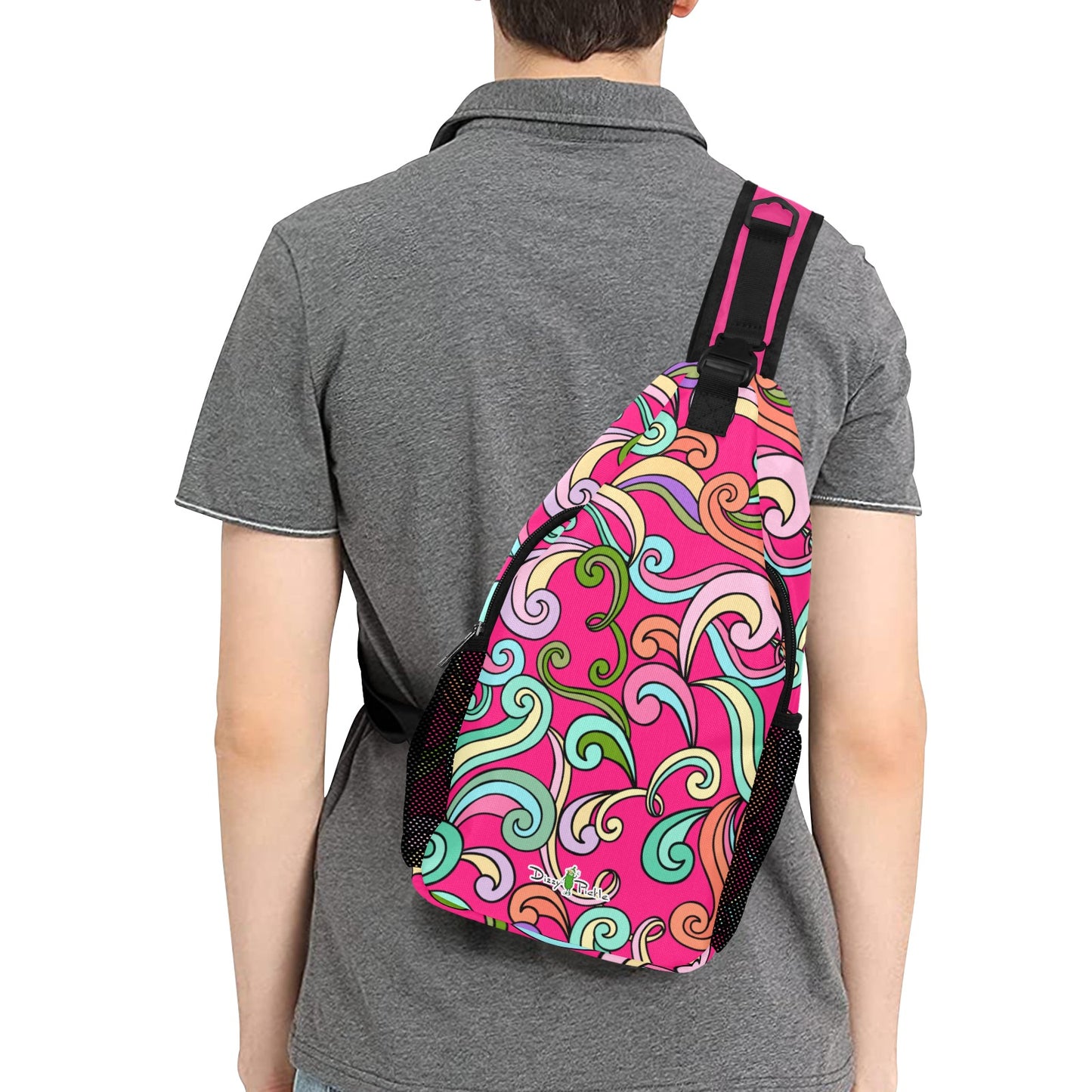 Dizzy Pickle Anna Pink Pickleball Grab-N-Go Crossbody Casual Chest Bag