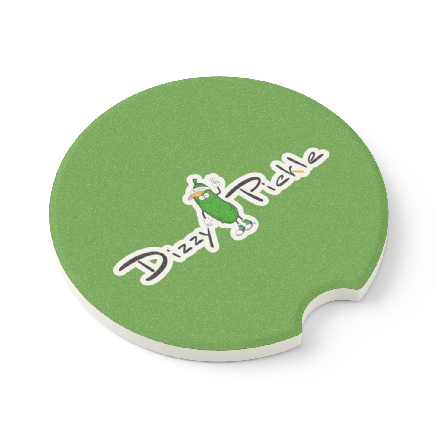 Dizzy Pickle DZY P Classic Green Soapstone Car Coaster