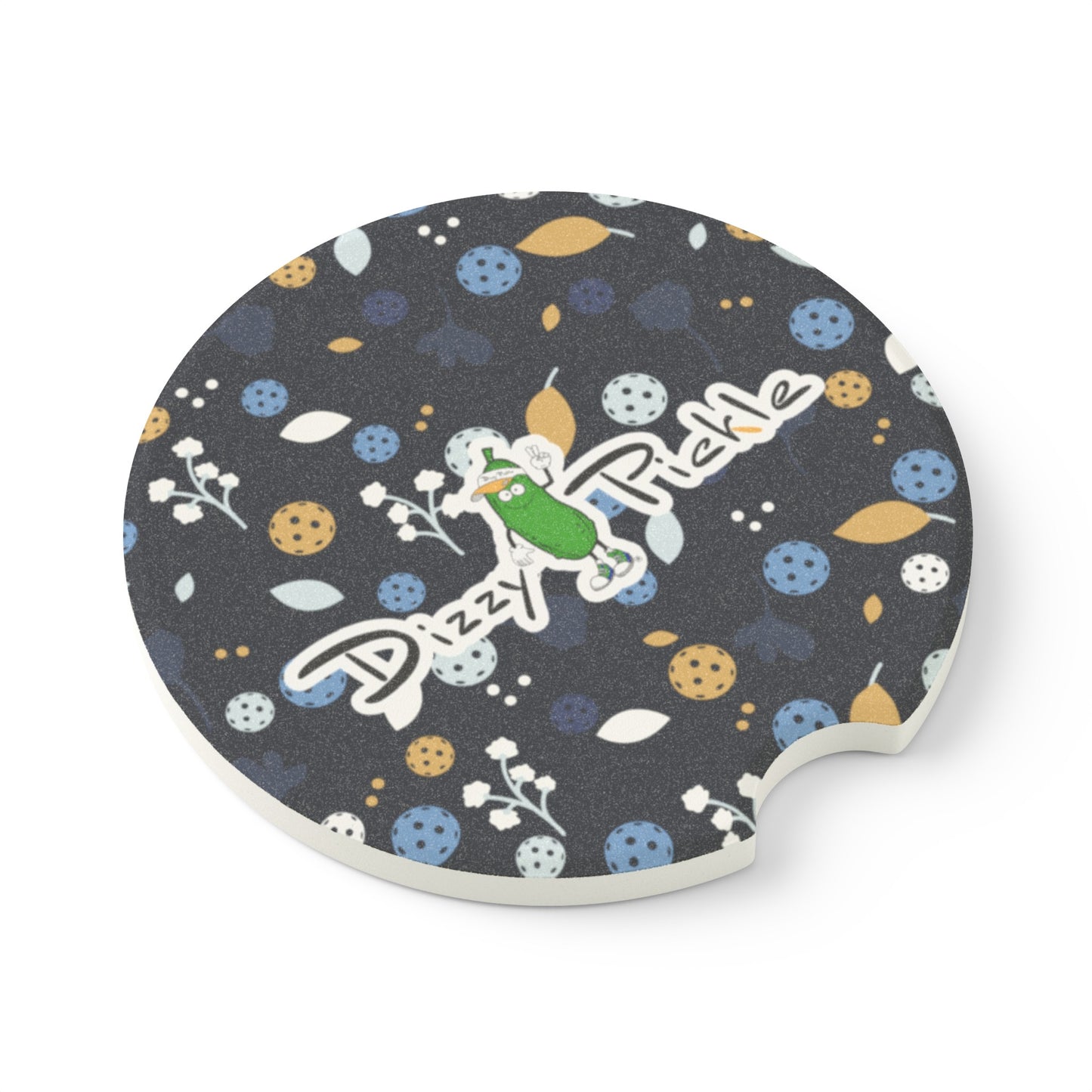 Dizzy Pickle Lesley Navy Blue Soapstone Car Coaster