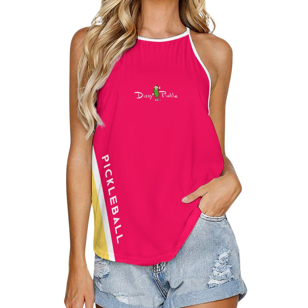 Dizzy Pickle Performance DS Women's Pickleball Sleeveless Crew Neck Vest Watermelon Pink Yellow