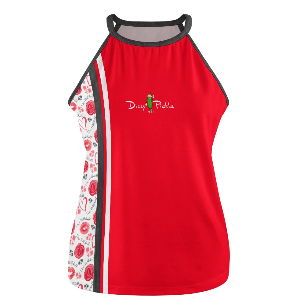 Dizzy Pickle Hearts and Roses Women's Pickleball Crew Neck Vest