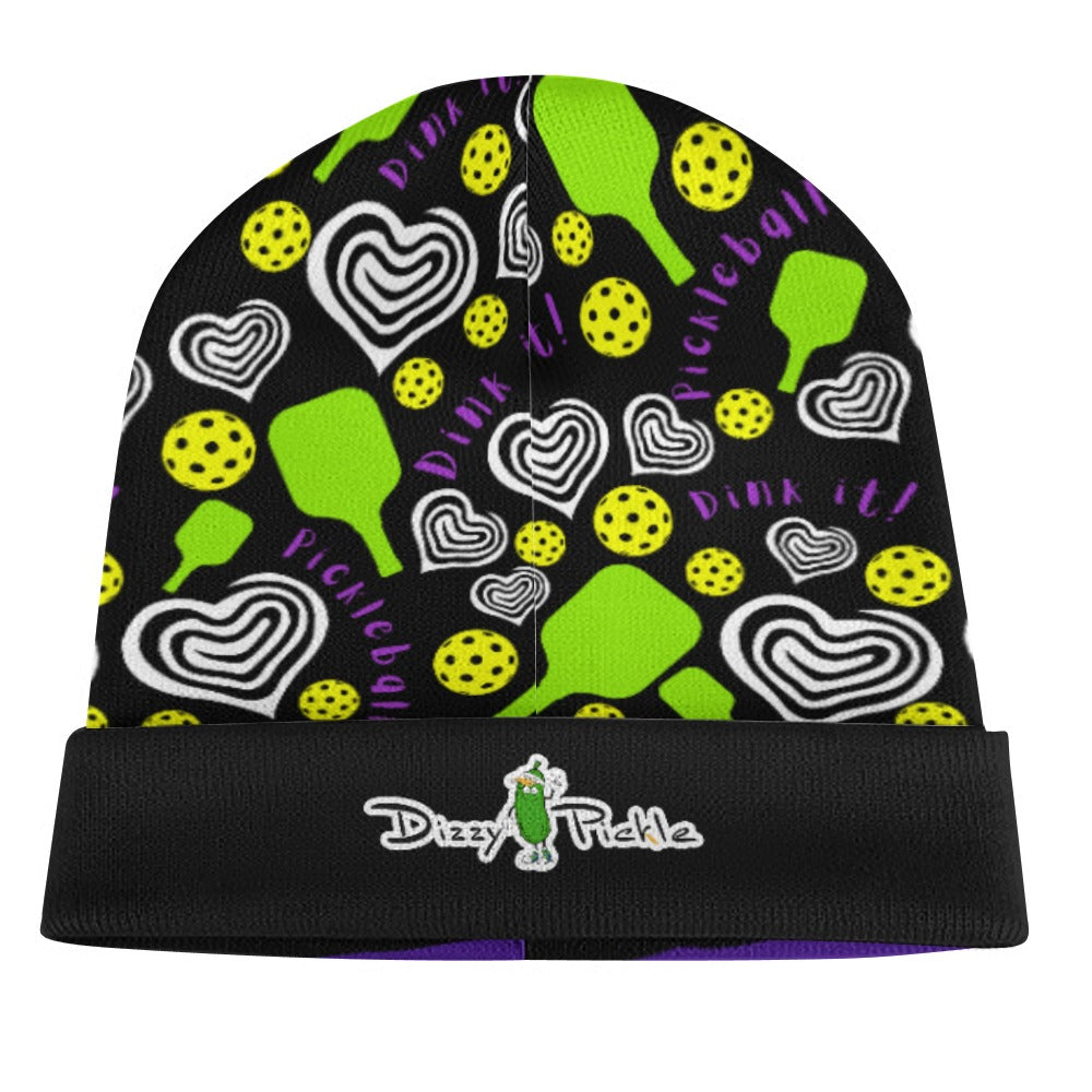 Dizzy Pickle Dinking Diva Hearts BG One-Size Knitted Beanie