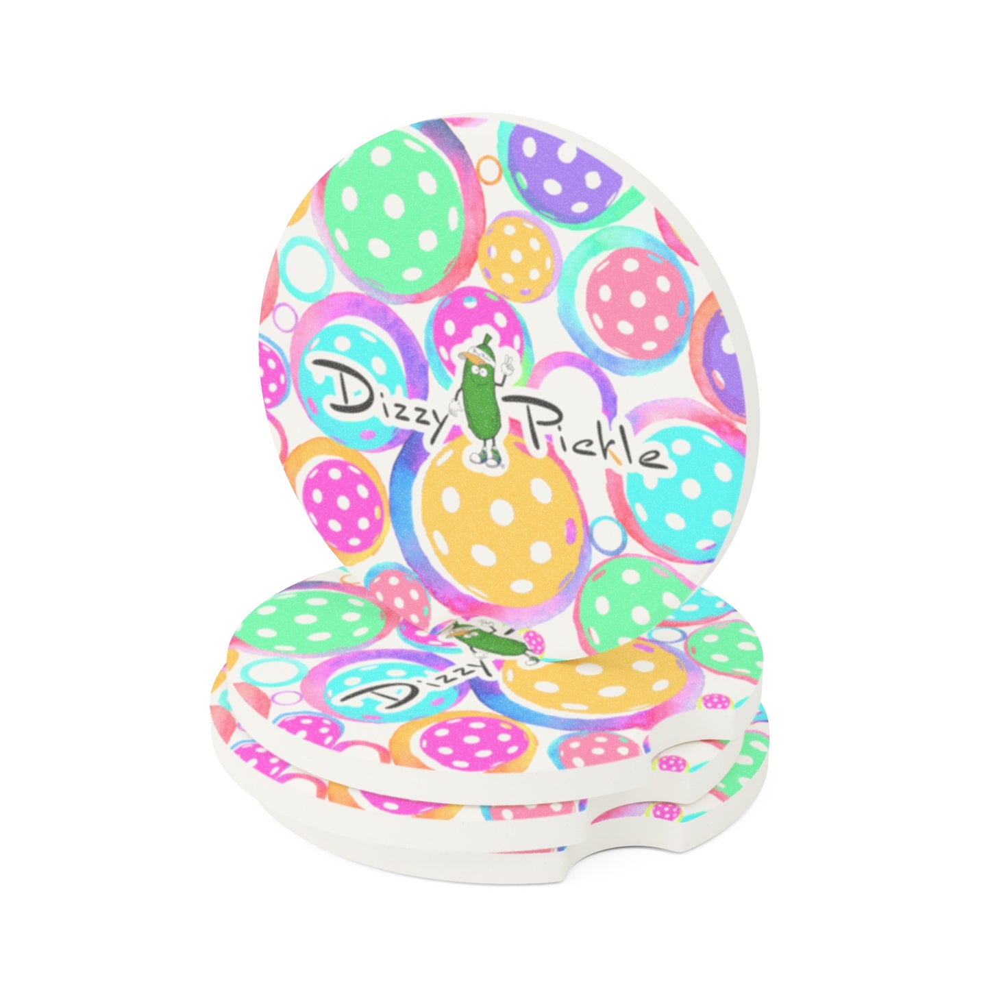 Dizzy Pickle Emily BW Soapstone Car Coaster