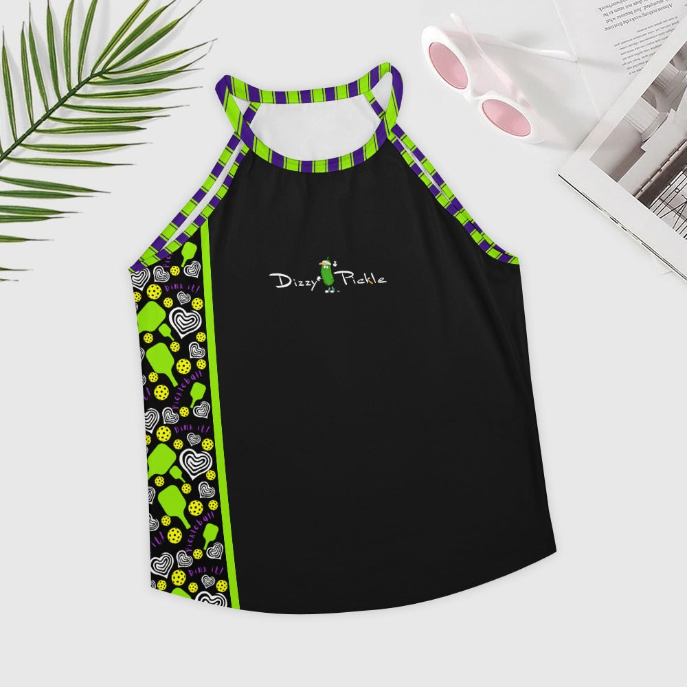 Dizzy Pickle Dinking Diva Hearts BG Women's Pickleball Crew Neck Vest