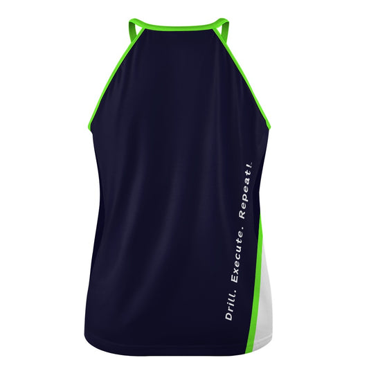 Dizzy Pickle Performance DS Women's Pickleball Sleeveless Crew Neck Vest Midnight Blue Lime Green