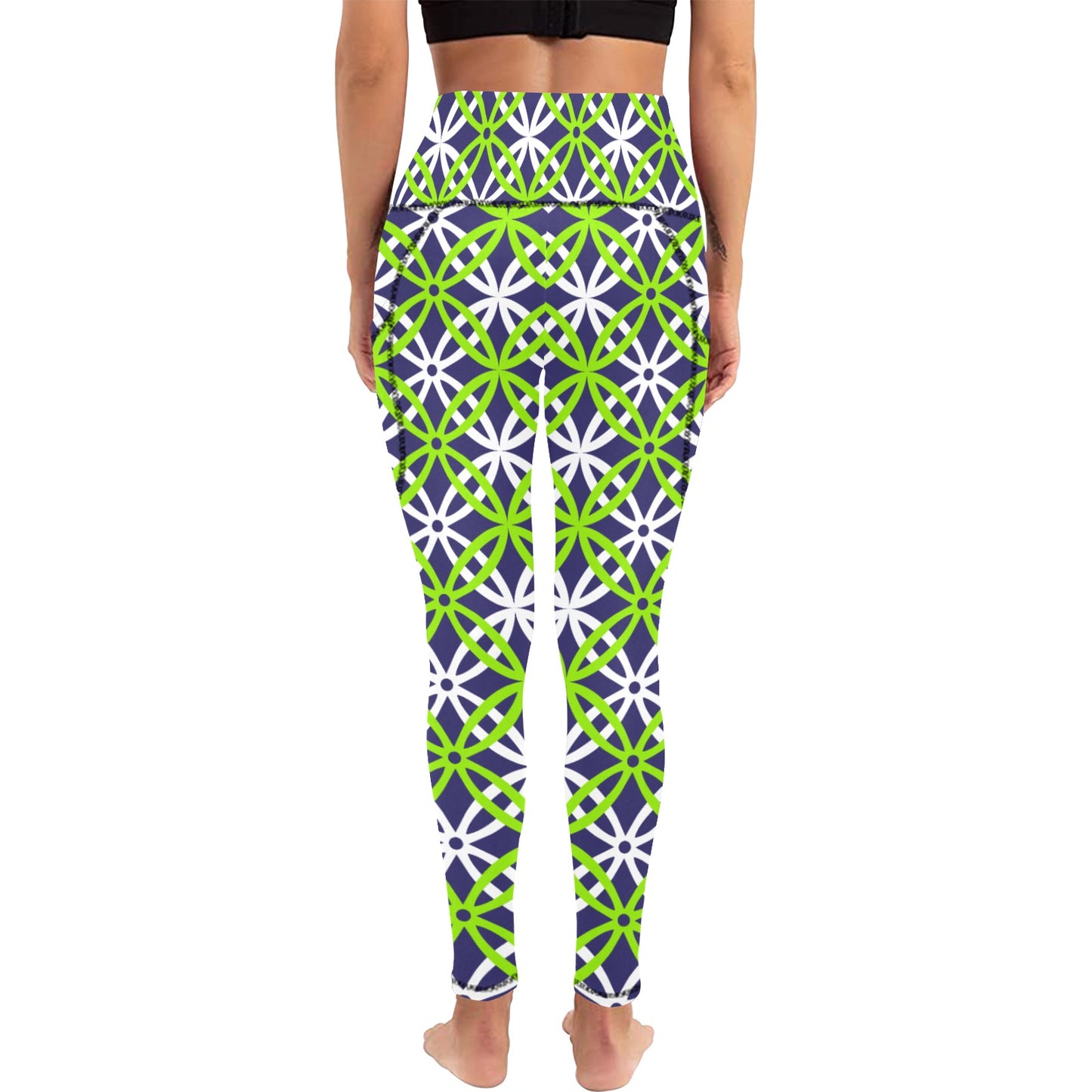 Dizzy Pickle Beautiful Women's Pickleball Performance Leggings (Ankle Length, High-Waisted, & Two Side Pockets)