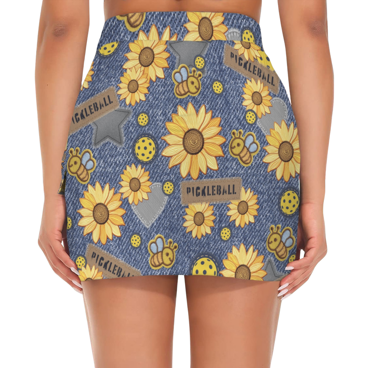 Dizzy Pickle Amy Sunflowers Women's Sports Cargo Straighline Skorts