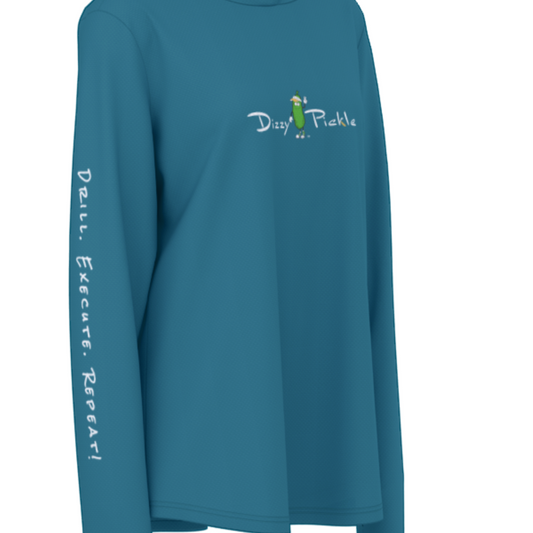 Dizzy Pickle Coming Up Daisies Peacock Women's Pickleball Sunscreen Sports Hoodie with Thumb Holes