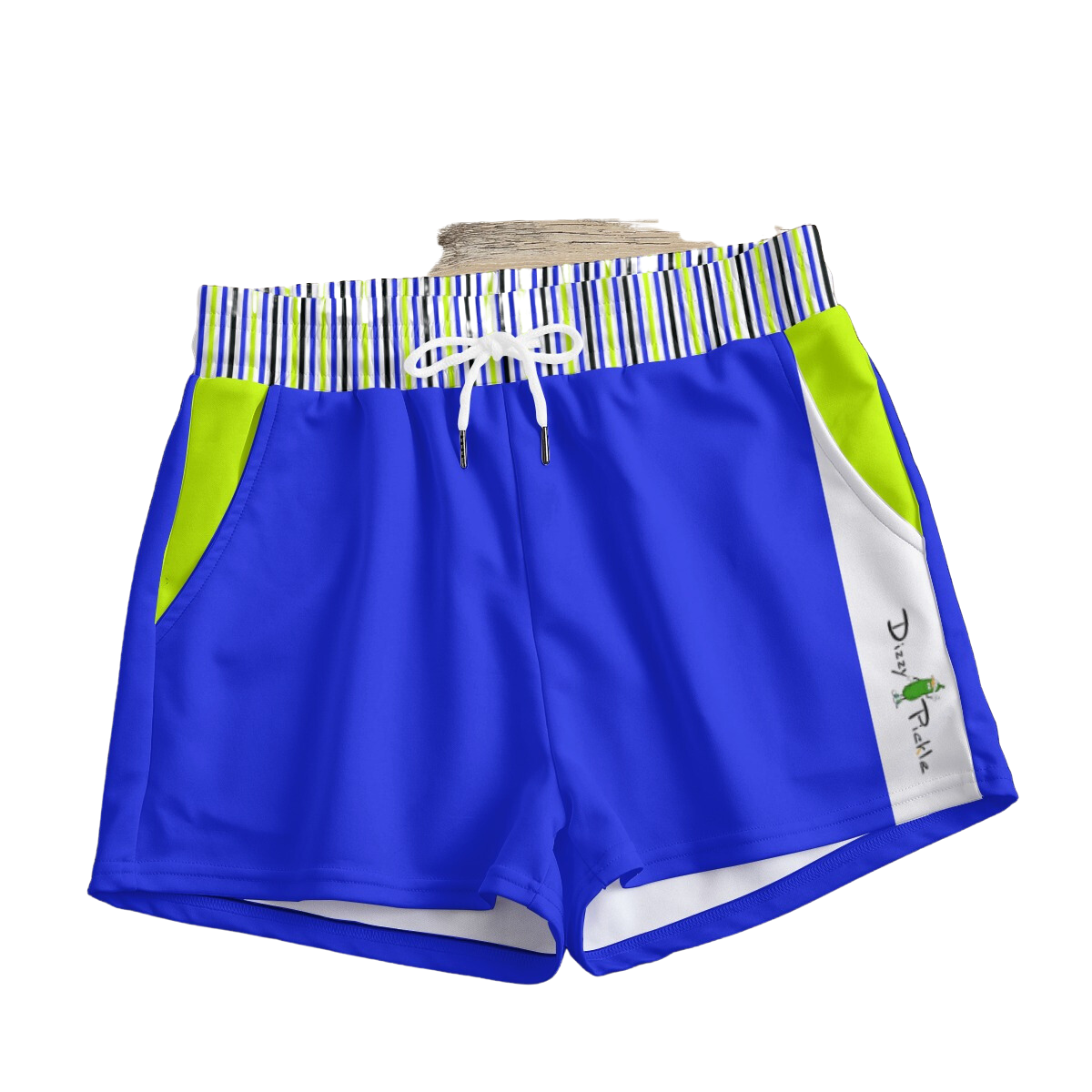 Dizzy Pickle Connie Stripes Women's Pickleball Casual Shorts with Pockets Cobalt