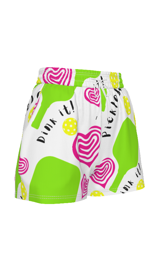 LARGE Dinking Diva Pickleball Casual Shorts White by Dizzy Pickle