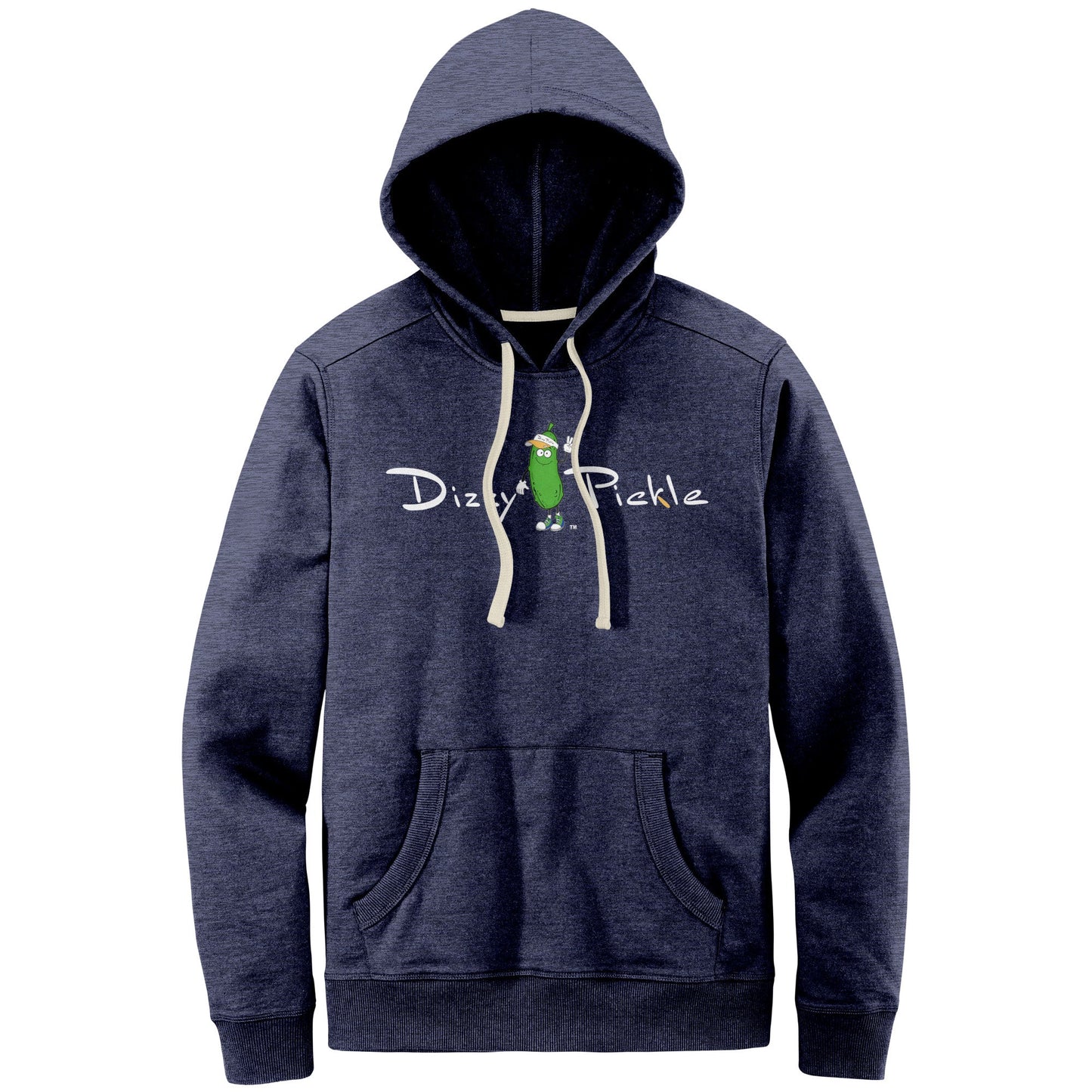 2X-LARGE DZY P Classic - District Men's Re-Fleece Hoodie by Dizzy Pickle HEATHERED NAVY