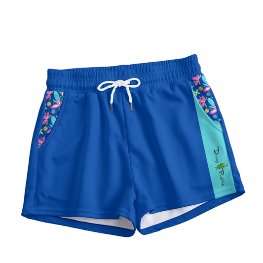 Dizzy Pickle Donna Blue Solid Women's Pickleball Casual Shorts with Pockets