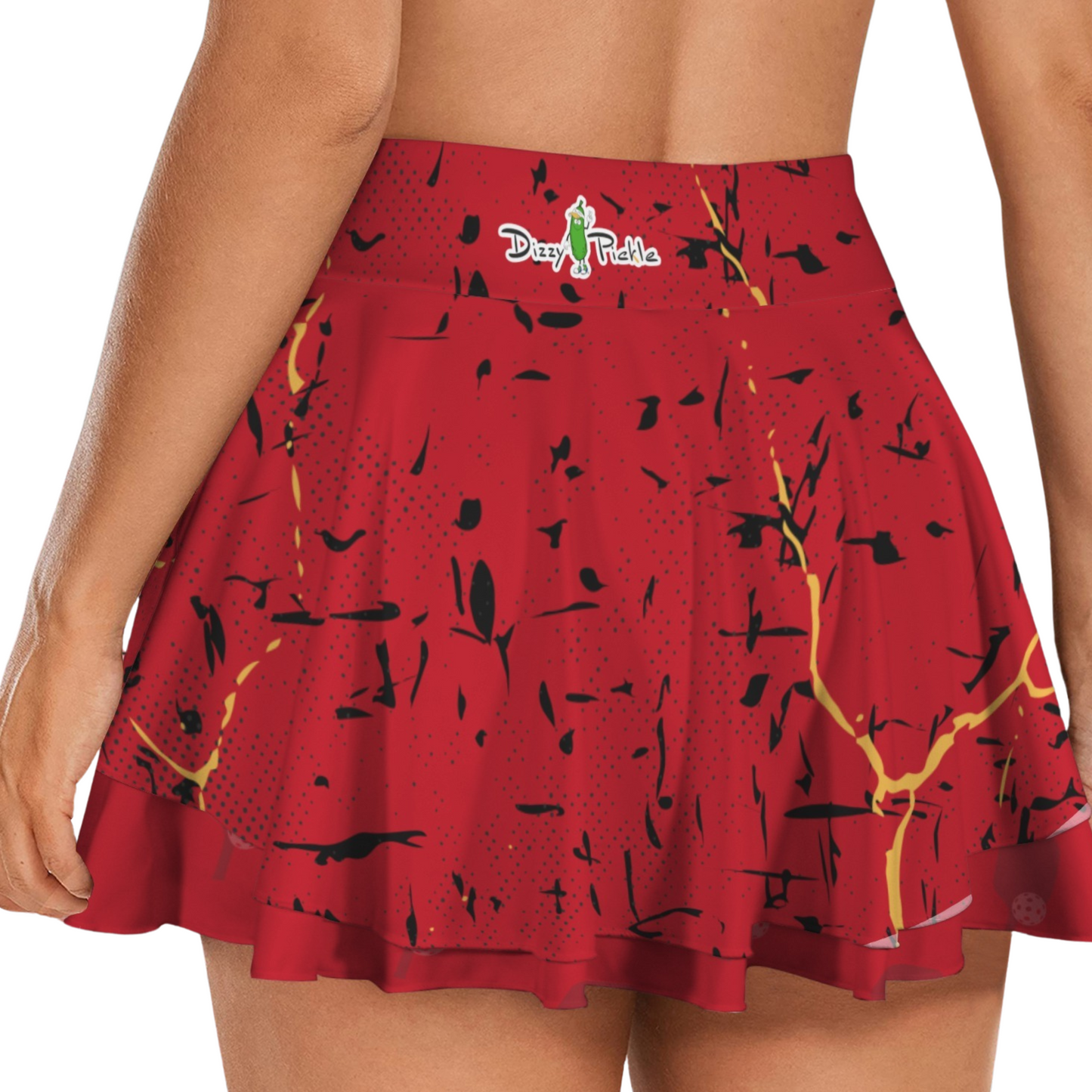 Dizzy Pickle Lynne Red Women's Double Hem Pickleball Skort