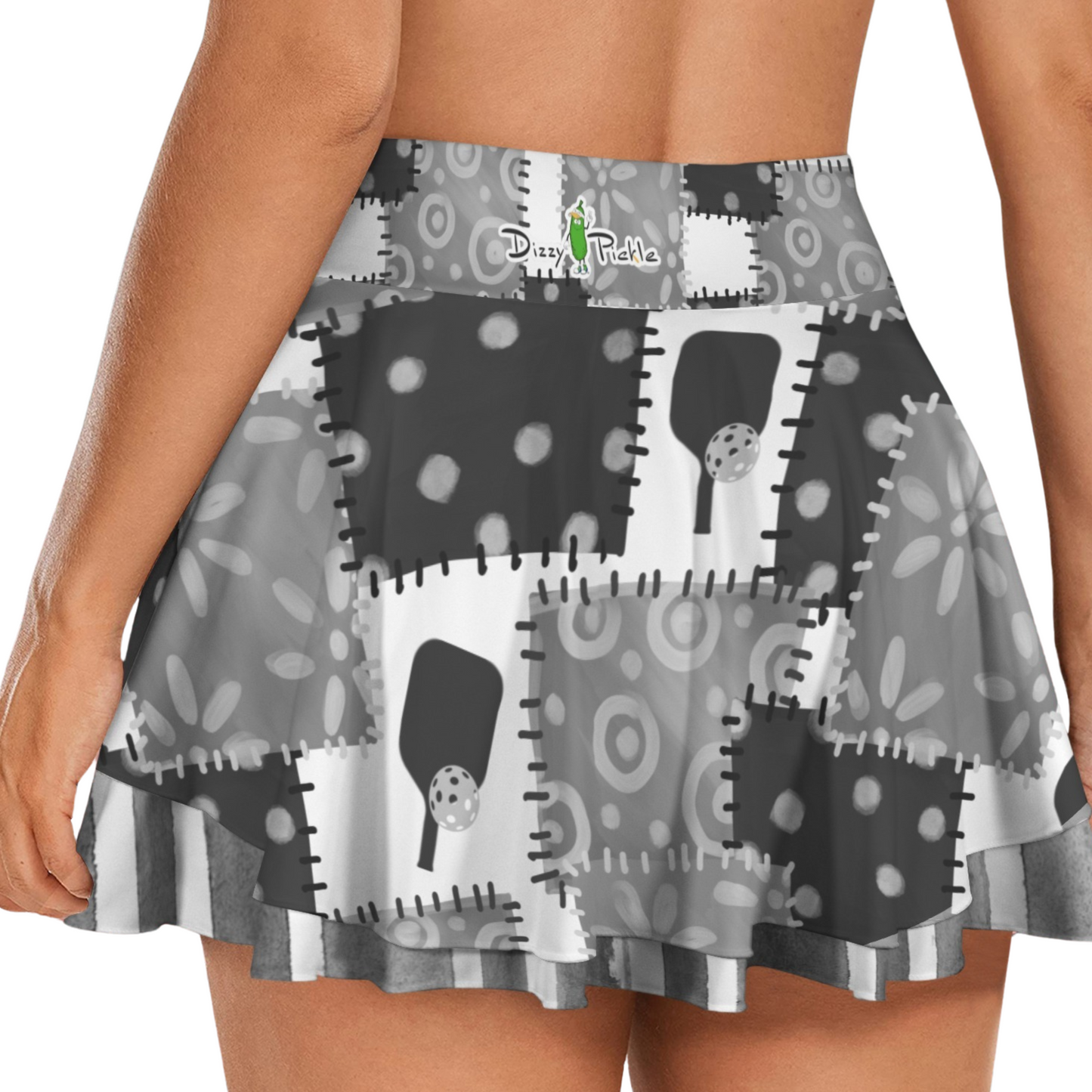 Dizzy Pickle Mary Patches Women's Double Hem Pickleball Skort