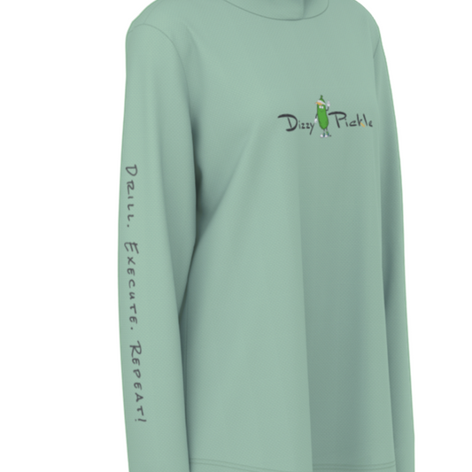 Dizzy Pickle Hope Light Sage Women's Pickleball Sunscreen Sports Hoodie with Thumb Holes