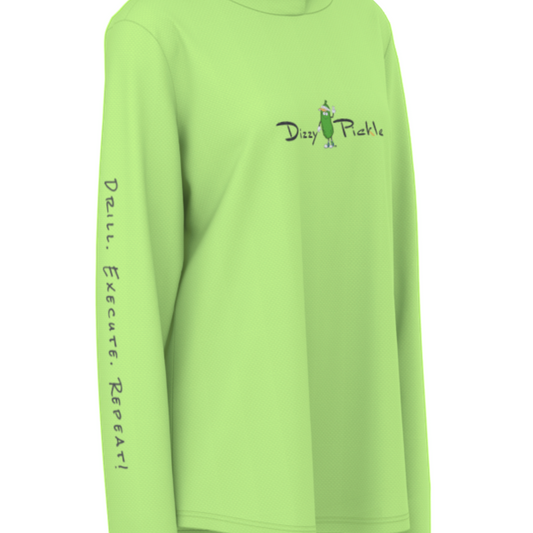 Dizzy Pickle Lesia PPG Lime Green Women's Pickleball Sunscreen Sports Hoodie with Thumb Holes