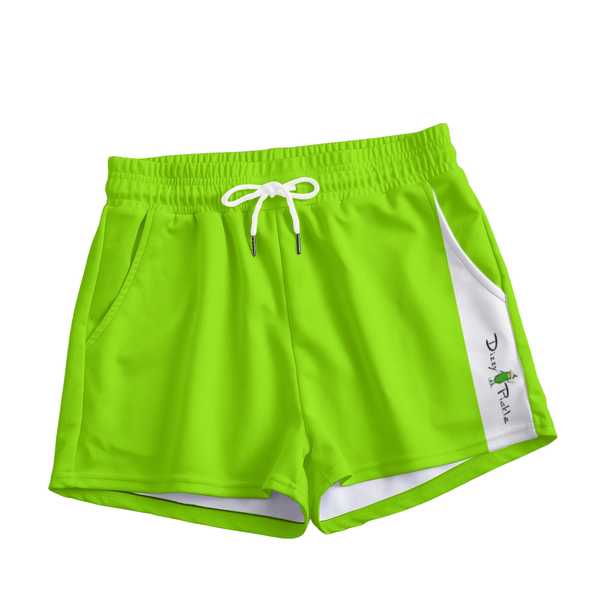 X-LARGE Dizzy Pickle DZY P Classic Lime Green Women's Pickleball Casual Shorts with Pockets 2.5" inseam