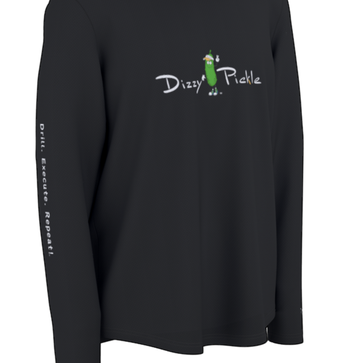 Dizzy Pickle DZY P Classic Black Men's Pickleball Sunscreen Sports Hoodie with Thumb Holes