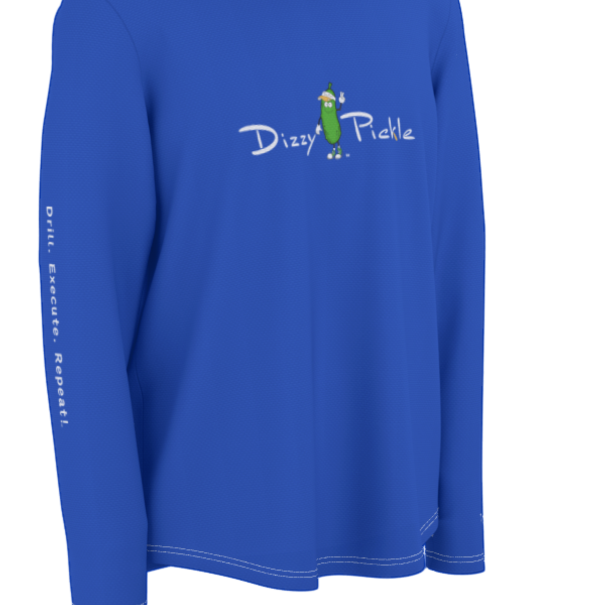 Dizzy Pickle DZY P Classic Blue Men's Pickleball Sunscreen Sports Hoodie with Thumb Holes