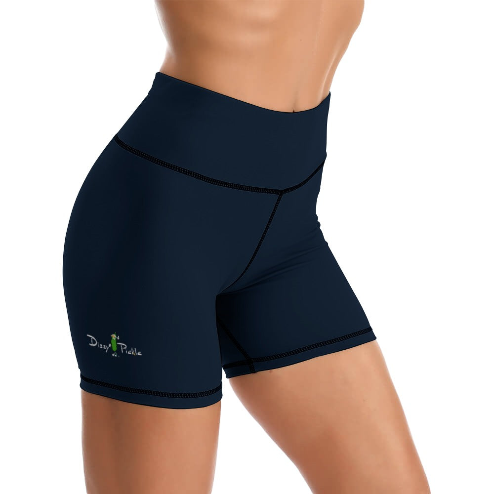 Dizzy Pickle DZY P Classic Blue_Black Women's Pickleball Comfortable Skinny Sports Yoga Shorts