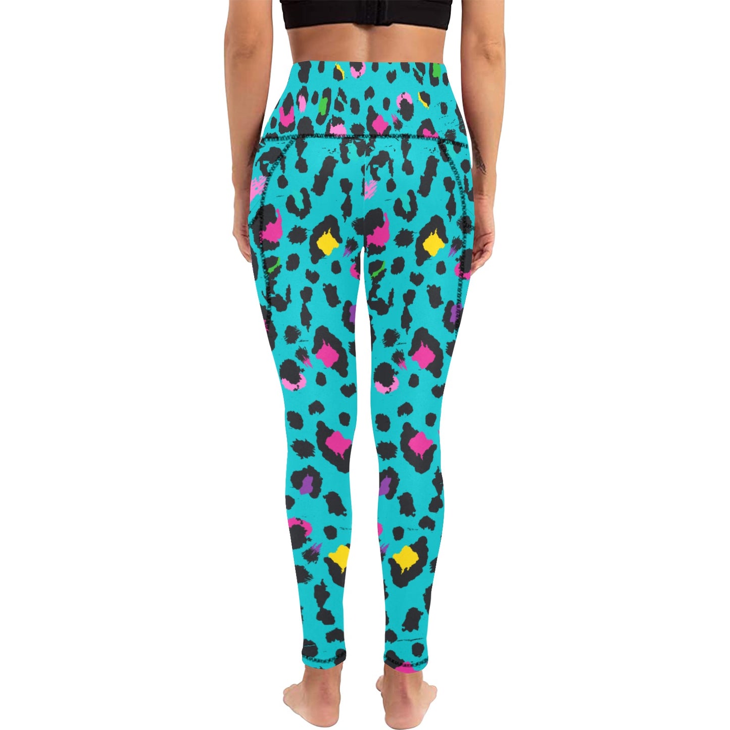 Dizzy Pickle Amber Cool Teal  Women's Pickleball Performance Leggings (Ankle Length, High-Waisted, & Two Side Pockets)