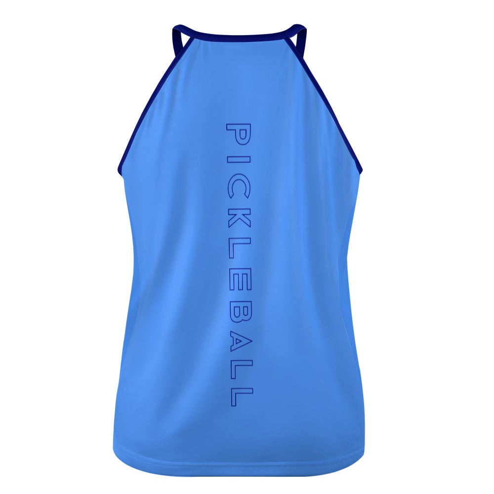 Dizzy Pickle Lesia BYB Racing Stripes Women's Pickleball Sleeveless Crew Neck Vest Cornflower Blue