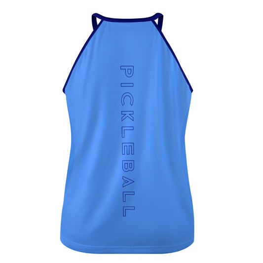 Dizzy Pickle Lesia Racing Stripes BYB Women's Pickleball Sleeveless Crew Neck Vest Cornflower Blue