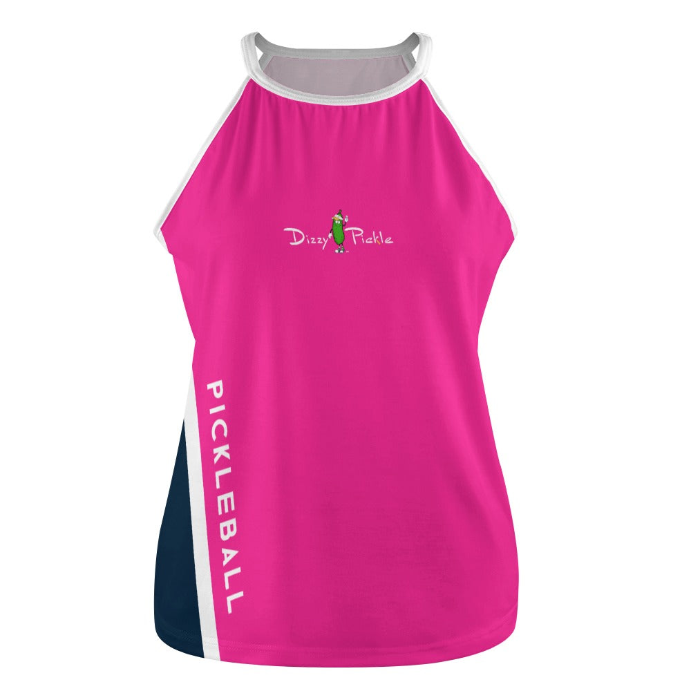 Dizzy Pickle Performance DS Women's Pickleball Sleeveless Crew Neck Vest Dark Pink Navy Blue