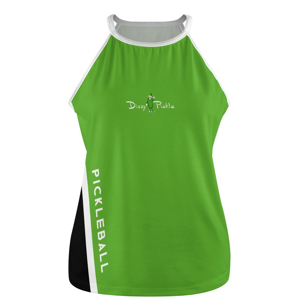 Dizzy Pickle Performance DS Women's Pickleball Sleeveless Crew Neck Vest Pickle Green Black