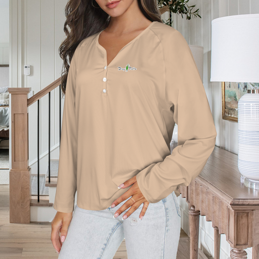 Three Button Long Sleeve Sand