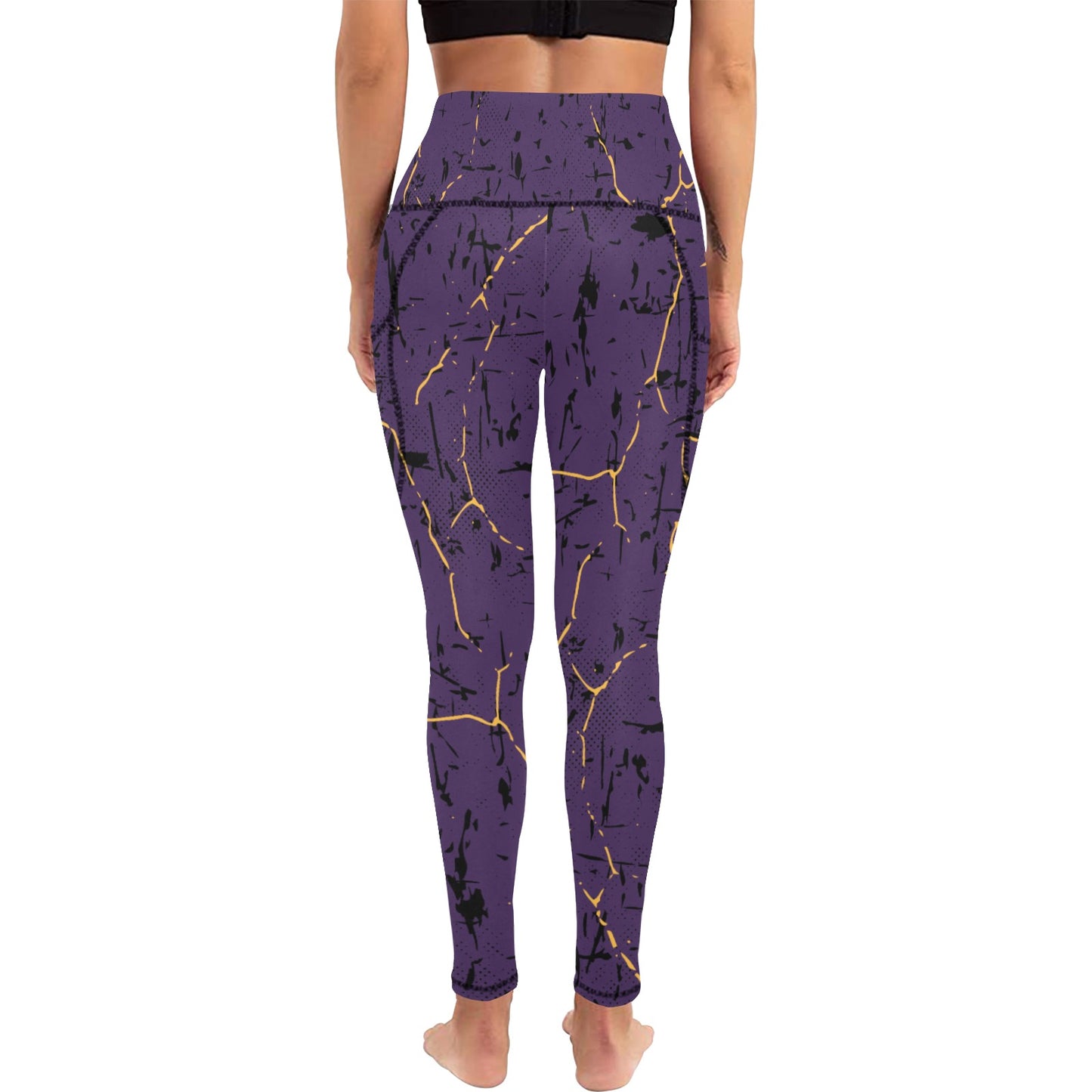 Dizzy Pickle Lynne Purple Women's Pickleball Performance Leggings (Ankle Length, High-Waisted, & Two Side Pockets)