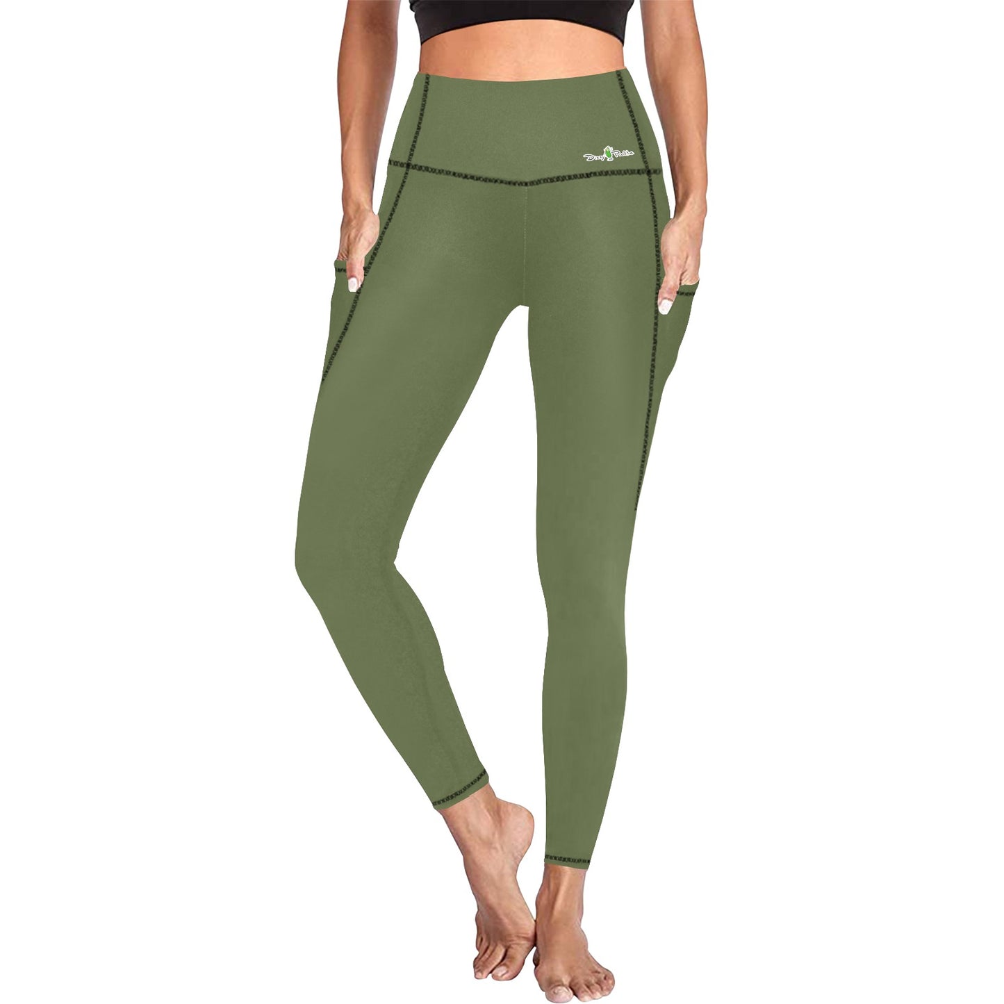 Dizzy Pickle DZY P Classic Arizona Green Women's Pickleball Performance Leggings (Ankle Length, High-Waisted, & Two Side Pockets)