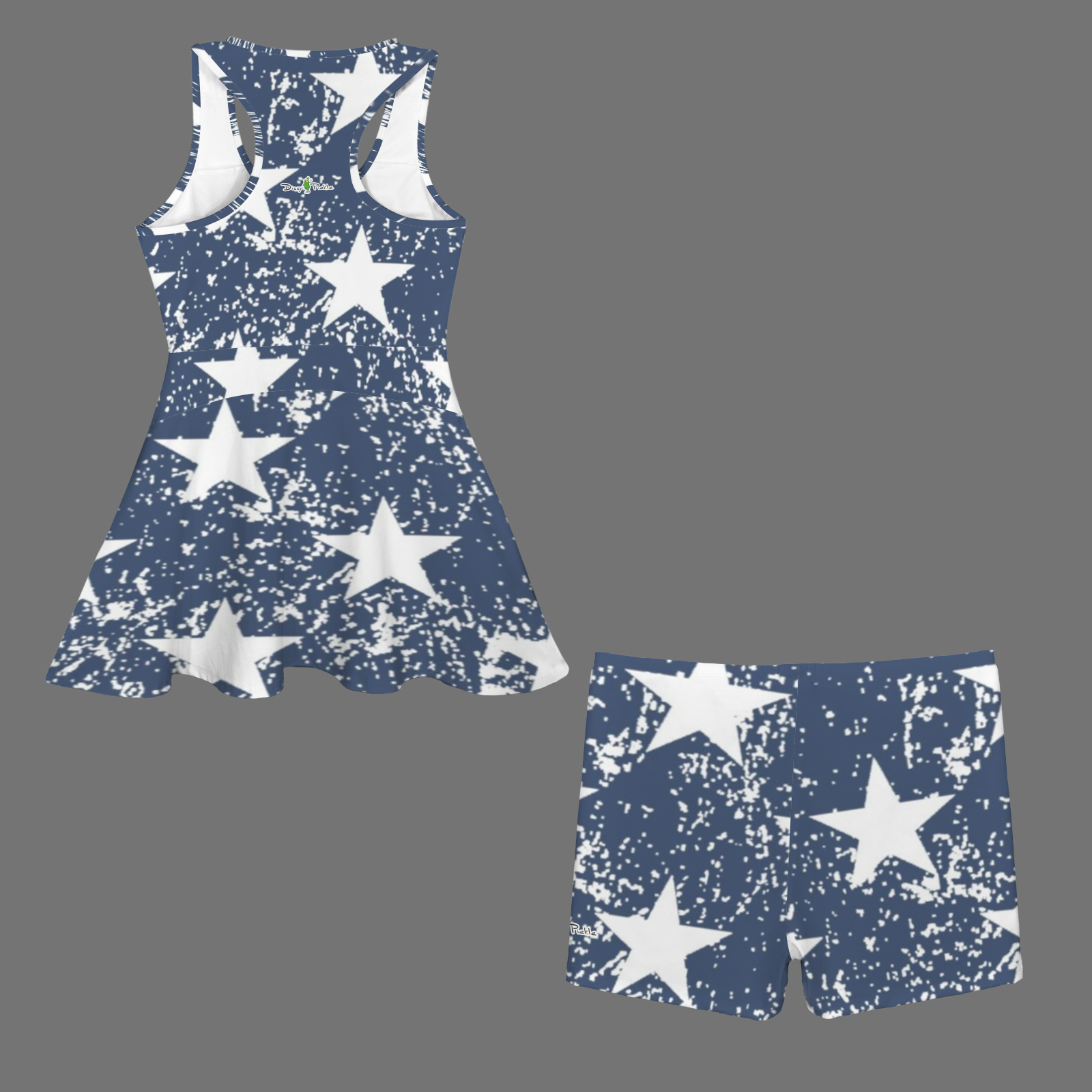 Dizzy Pickle Women's Razor Back Front Zip 2-in-1 Tank Dress and Shorts