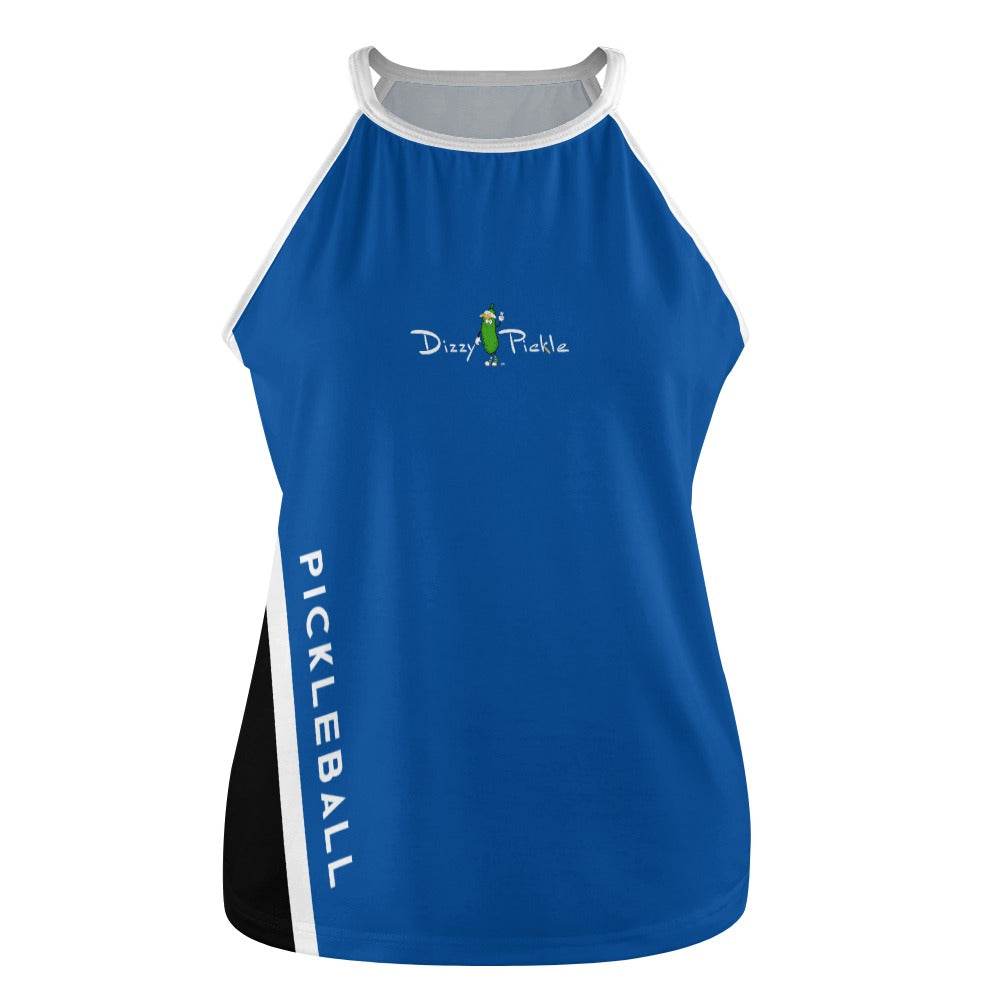 Dizzy Pickle Performance DS Women's Pickleball Sleeveless Crew Neck Vest Dark Slate Blue Black